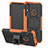 Coque Contour Silicone et Plastique Housse Etui Mat avec Support Z01 pour Huawei Y6s Orange
