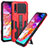 Coque Contour Silicone et Plastique Housse Etui Mat avec Support ZJ1 pour Samsung Galaxy A70 Rouge