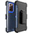 Coque Contour Silicone et Plastique Housse Etui Mat N04 pour Samsung Galaxy Note 20 Ultra 5G Bleu et Noir