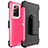 Coque Contour Silicone et Plastique Housse Etui Mat N04 pour Samsung Galaxy Note 20 Ultra 5G Rose Rouge