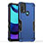 Coque Contour Silicone et Plastique Housse Etui Mat pour Motorola Moto E30 Bleu