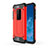 Coque Contour Silicone et Plastique Housse Etui Mat pour Motorola Moto One Zoom Rouge