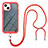Coque Contour Silicone et Plastique Housse Etui Protection Integrale 360 Degres avec Laniere Strap pour Apple iPhone 14 Petit