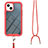 Coque Contour Silicone et Plastique Housse Etui Protection Integrale 360 Degres avec Laniere Strap pour Apple iPhone 14 Petit