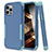 Coque Contour Silicone et Plastique Housse Etui Protection Integrale 360 Degres pour Apple iPhone 14 Pro Bleu Ciel