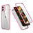 Coque Contour Silicone et Plastique Housse Etui Protection Integrale 360 Degres R05 pour Apple iPhone 12 Mini Rose