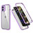 Coque Contour Silicone et Plastique Housse Etui Protection Integrale 360 Degres R05 pour Apple iPhone 12 Mini Violet Clair