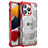 Coque Contour Silicone et Plastique Housse Etui Protection Integrale 360 Degres U02 pour Apple iPhone 13 Pro Max Rouge