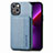 Coque Contour Silicone et Plastique Housse Etui Protection Integrale 360 Degres U05 pour Apple iPhone 13 Mini Bleu