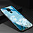 Coque Contour Silicone et Vitre Fleurs Miroir Etui Housse pour Huawei Mate 20 Bleu