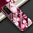 Coque Contour Silicone et Vitre Fleurs Miroir Etui Housse pour Huawei P40 Rouge