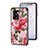 Coque Contour Silicone et Vitre Fleurs Miroir Etui Housse pour Oppo A56S 5G Rouge