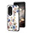 Coque Contour Silicone et Vitre Fleurs Miroir Etui Housse S01 pour Huawei Honor 90 5G Blanc
