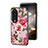 Coque Contour Silicone et Vitre Fleurs Miroir Etui Housse S01 pour Huawei Honor 90 5G Petit
