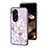 Coque Contour Silicone et Vitre Fleurs Miroir Etui Housse S01 pour Huawei Honor X5 Plus Violet Clair
