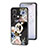 Coque Contour Silicone et Vitre Fleurs Miroir Etui Housse S01 pour Oppo Reno9 5G Noir