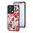 Coque Contour Silicone et Vitre Fleurs Miroir Etui Housse S01 pour Oppo Reno9 5G Rouge