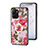 Coque Contour Silicone et Vitre Fleurs Miroir Etui Housse S01 pour Realme 10T 5G Rouge