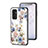 Coque Contour Silicone et Vitre Fleurs Miroir Etui Housse S01 pour Samsung Galaxy F13 4G Petit
