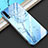 Coque Contour Silicone et Vitre Fleurs Miroir pour Huawei P30 Bleu