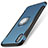 Coque Contour Silicone et Vitre Mat avec Support Bague Anneau pour Apple iPhone Xs Max Bleu Petit