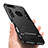 Coque Contour Silicone et Vitre Mat avec Support pour Apple iPhone 7 Plus Noir Petit