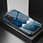 Coque Contour Silicone et Vitre Motif Fantaisie Miroir Etui Housse LS1 pour Samsung Galaxy M13 4G Bleu
