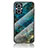 Coque Contour Silicone et Vitre Motif Fantaisie Miroir Etui Housse pour Oppo F21s Pro 5G Bleu