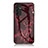 Coque Contour Silicone et Vitre Motif Fantaisie Miroir Etui Housse pour Samsung Galaxy F13 4G Rouge