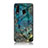 Coque Contour Silicone et Vitre Motif Fantaisie Miroir Etui Housse pour Samsung Galaxy M30 Bleu