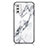 Coque Contour Silicone et Vitre Motif Fantaisie Miroir Etui Housse pour Samsung Galaxy M52 5G Blanc