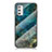 Coque Contour Silicone et Vitre Motif Fantaisie Miroir Etui Housse pour Samsung Galaxy M52 5G Bleu