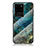 Coque Contour Silicone et Vitre Motif Fantaisie Miroir Etui Housse pour Samsung Galaxy S20 Ultra 5G Bleu