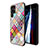 Coque Contour Silicone et Vitre Motif Fantaisie Miroir Etui Housse pour Samsung Galaxy S21 Ultra 5G Colorful
