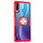 Coque Contour Silicone et Vitre Transparente Miroir 360 Degres avec Support Bague Anneau Aimante Magnetique Z01 pour Huawei P30 Lite XL Rouge