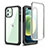 Coque Contour Silicone et Vitre Transparente Miroir 360 Degres pour Apple iPhone 12 Noir