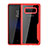 Coque Contour Silicone et Vitre Transparente Miroir Housse Etui pour Samsung Galaxy Note 8 Duos N950F Rouge