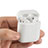 Coque de Protection en Silicone avec Mousqueton pour Boitier de Charge de Airpods A03 Blanc Petit