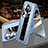 Coque Luxe Aluminum Metal et Cuir Housse Etui 360 Degres P02 pour Oppo Reno11 Pro 5G Bleu Ciel