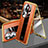 Coque Luxe Aluminum Metal et Cuir Housse Etui 360 Degres P02 pour Oppo Reno11 Pro 5G Orange