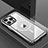 Coque Luxe Aluminum Metal Housse et Bumper Silicone Etui avec Mag-Safe Magnetic Magnetique QC1 pour Apple iPhone 13 Pro Argent