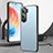 Coque Luxe Aluminum Metal Housse et Bumper Silicone Etui pour Huawei Honor X50i 5G Bleu