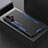 Coque Luxe Aluminum Metal Housse et Bumper Silicone Etui pour Xiaomi Poco F3 GT 5G Bleu
