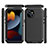 Coque Luxe Aluminum Metal Housse Etui 360 Degres HJ1 pour Apple iPhone 13 Noir
