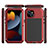 Coque Luxe Aluminum Metal Housse Etui 360 Degres HJ1 pour Apple iPhone 13 Rouge