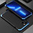 Coque Luxe Aluminum Metal Housse Etui 360 Degres pour Apple iPhone 14 Plus Bleu et Noir