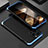 Coque Luxe Aluminum Metal Housse Etui 360 Degres pour Apple iPhone 14 Pro Max Bleu et Noir