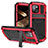 Coque Luxe Aluminum Metal Housse Etui 360 Degres RJ4 pour Apple iPhone 15 Rouge Petit