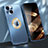 Coque Luxe Aluminum Metal Housse Etui M08 pour Apple iPhone 15 Bleu