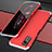 Coque Luxe Aluminum Metal Housse Etui pour Huawei Honor View 30 5G Argent et Rouge